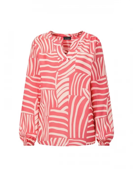 Foto van product Goldner Blouse koraal / wit