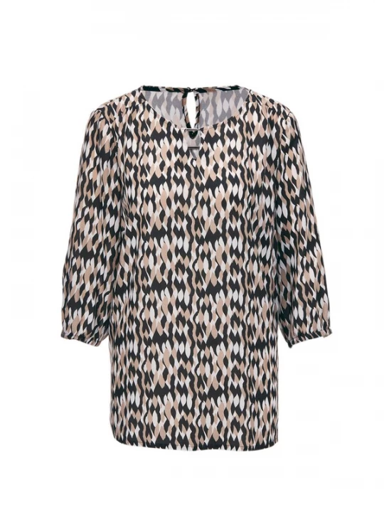Foto van product Goldner Blouse lichtbruin / zwart / offwhite