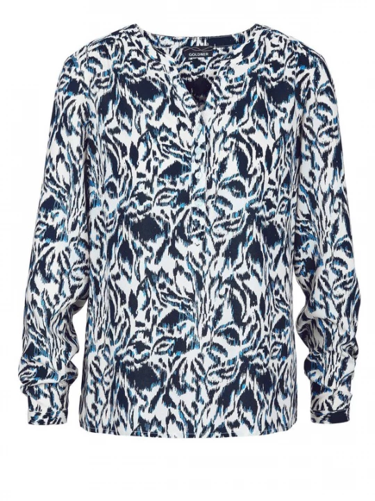 Foto van product Goldner Blouse marine / neonblauw / natuurwit