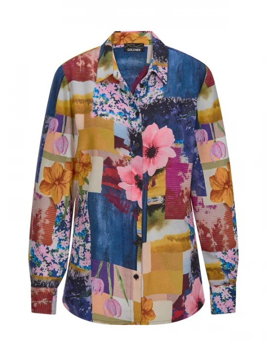 Foto van product Goldner Blouse blauw / geel / oranje / rood
