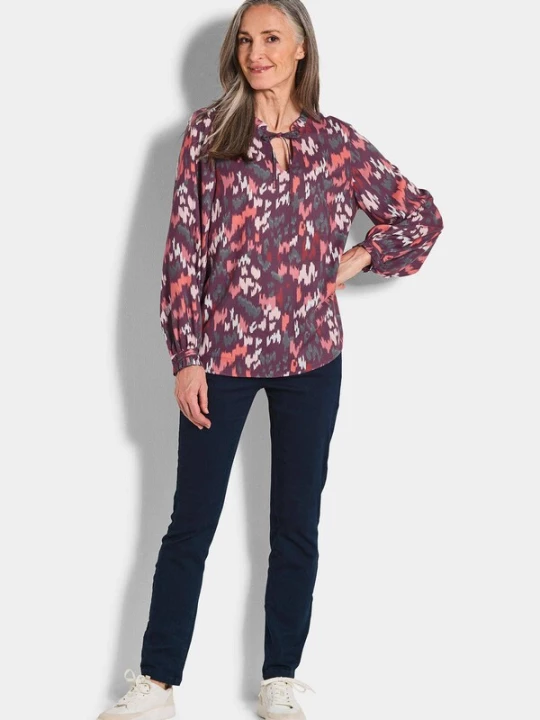 Foto van product Goldner Blouse petrol / bessen / pink / wit