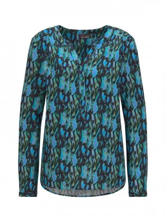 Foto van product Goldner Blouse petrol / zwart