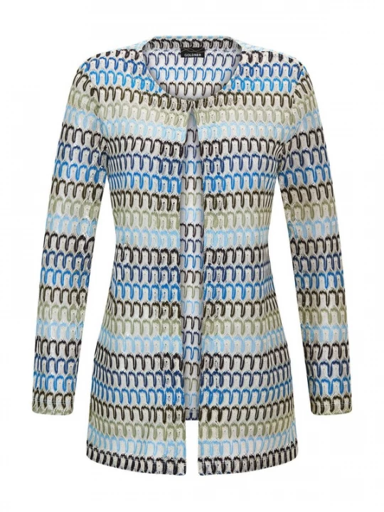 Foto van product Goldner Gebreid vest blauw / pastelgroen / zwart / wit