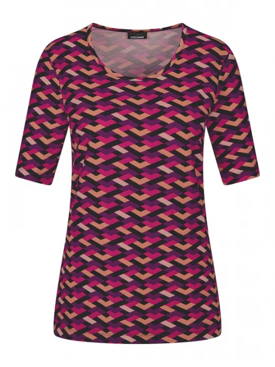 Foto van product Goldner Shirt aubergine / perzik / pink