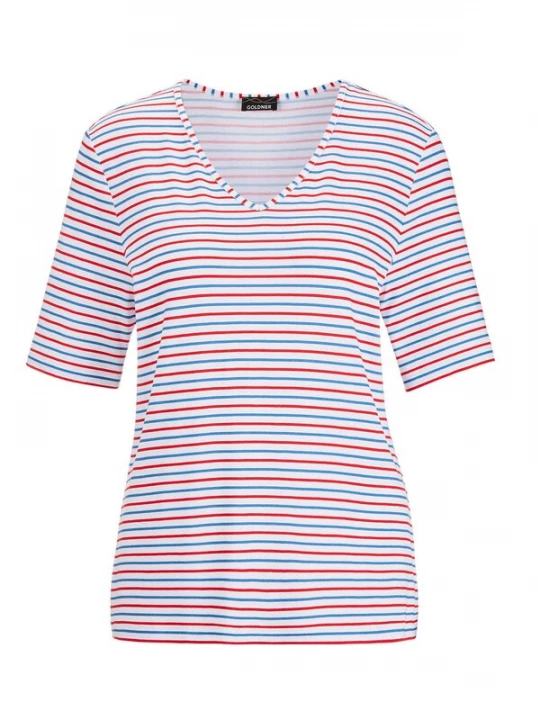 Foto van product Goldner Shirt azuur / rood / natuurwit
