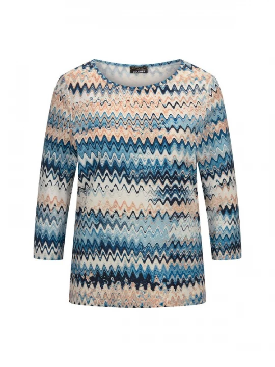 Foto van product Goldner Shirt beige / blauw