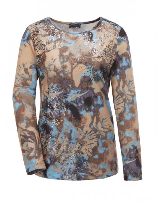 Foto van product Goldner Shirt beige / blauw / bruin