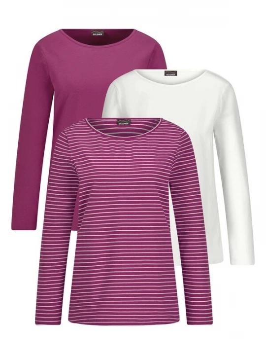 Foto van product Goldner Shirt bessen / donkerroze / wit