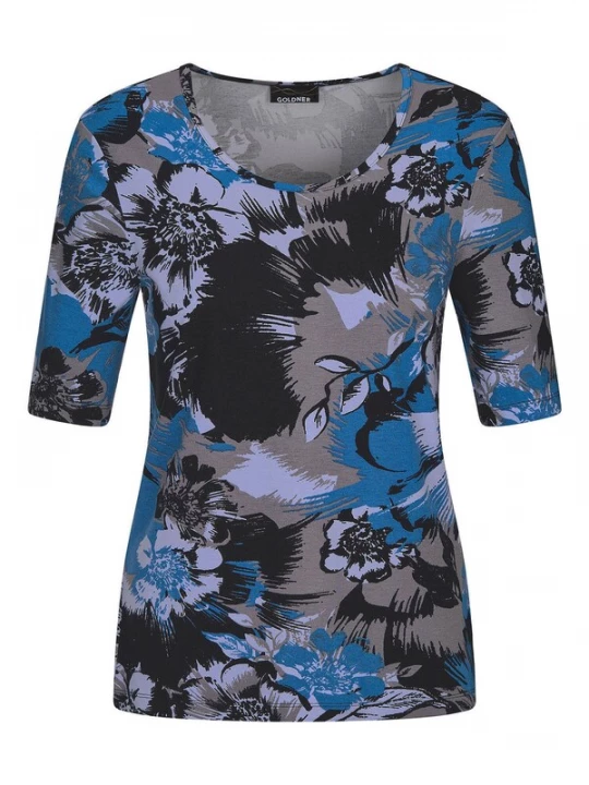 Foto van product Goldner Shirt blauw / taupe / zwart