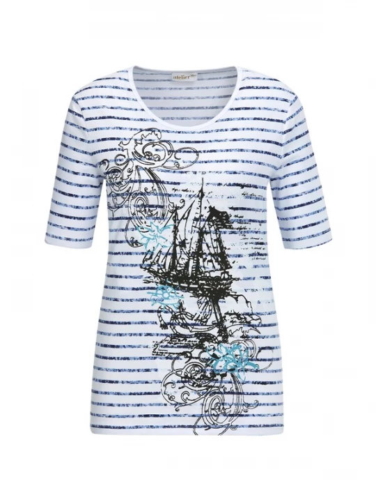 Foto van product Goldner Shirt blauw / zwart / wit