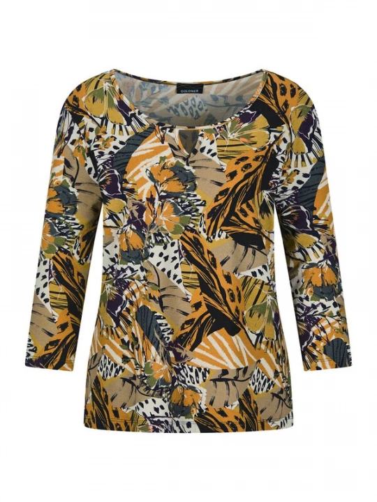Foto van product Goldner Shirt bruin / honing / grijs / kaki