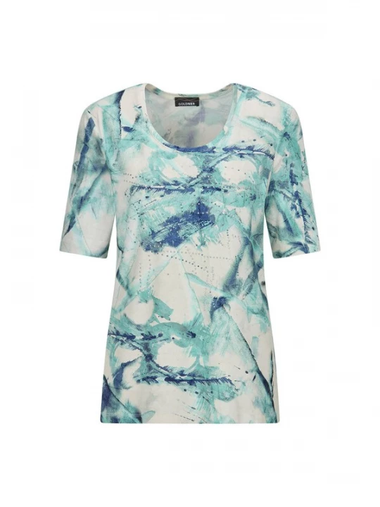 Foto van product Goldner Shirt crème / turquoise / jade groen