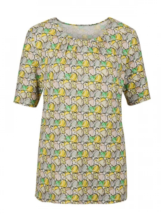 Foto van product Goldner Shirt geel / grijs / jade groen / wit