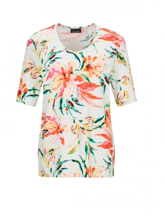 Foto van product Goldner Shirt geel / smaragd / pink / rood / offwhite