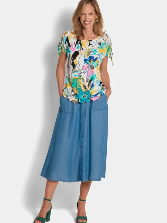 Foto van product Goldner Shirt aqua / geel / groen / wit