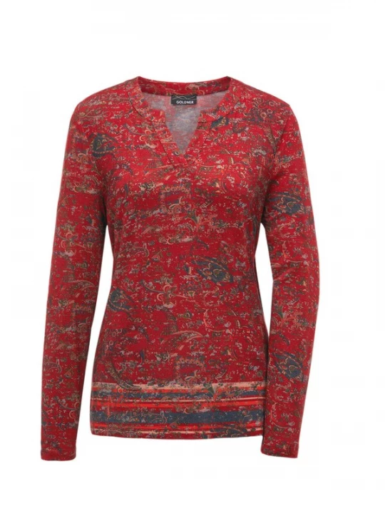 Foto van product Goldner Shirt beige / grijs / rood / zwart