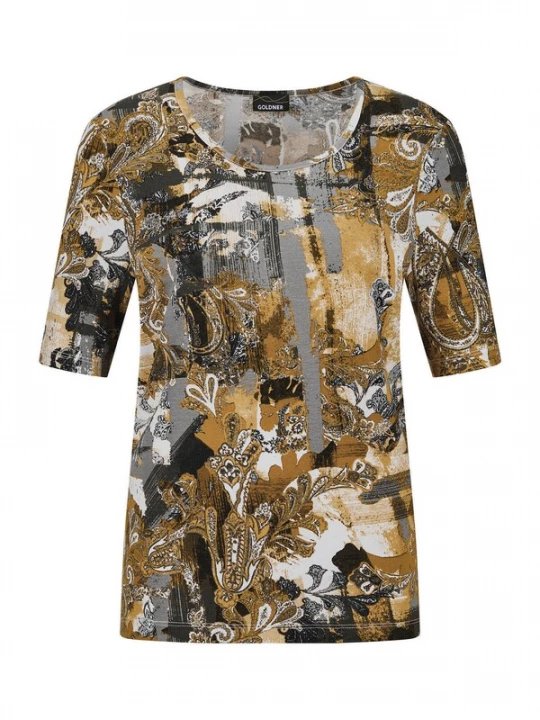 Foto van product Goldner Shirt goud / grijs / wit