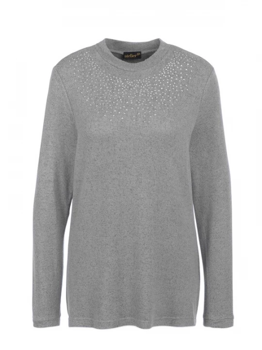 Foto van product Goldner Shirt grijs / donkergrijs / wit