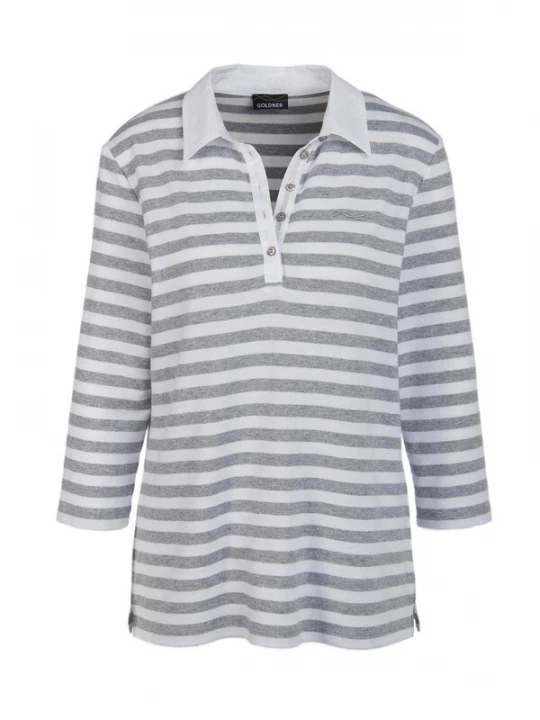 Foto van product Goldner Shirt grijs gemêleerd / wit