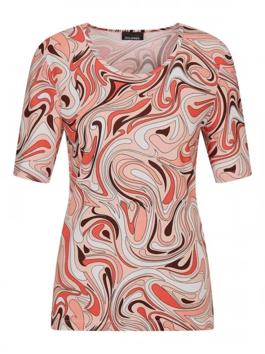 Foto van product Goldner Shirt grijs / perzik / zwart