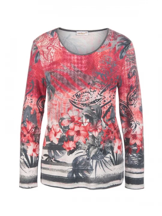 Foto van product Goldner Shirt grijs / rood / wit