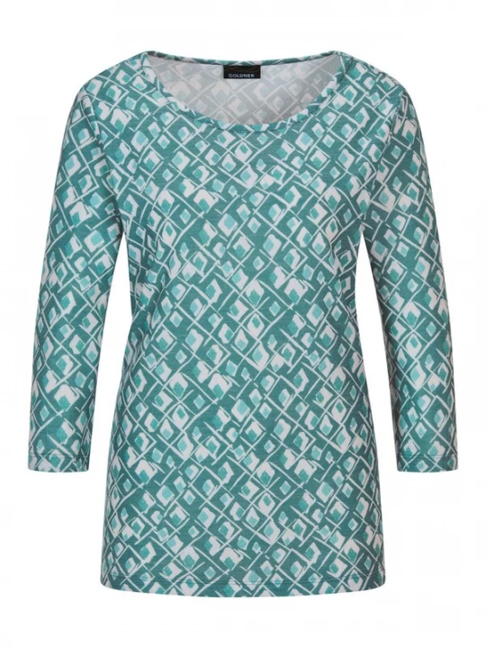 Foto van product Goldner Shirt groen / lichtgroen / wit
