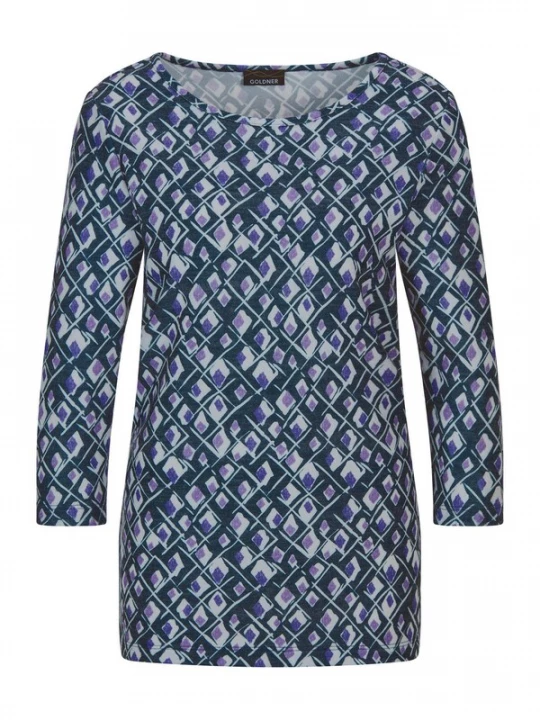 Foto van product Goldner Shirt indigo / petrol / lila