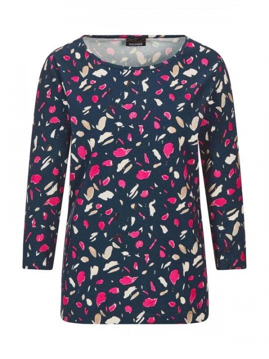 Foto van product Goldner Shirt lichtbeige / marine / pink