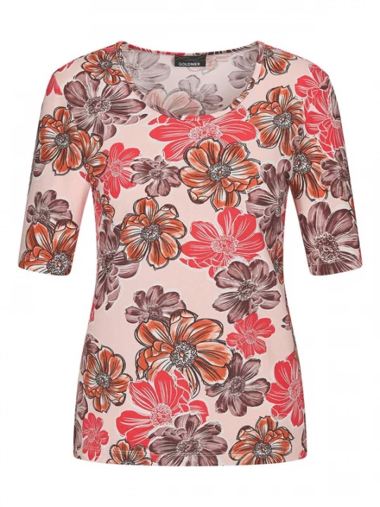 Foto van product Goldner Shirt lila / perzik / wit