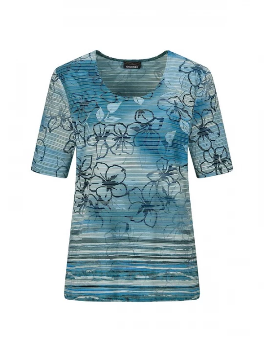 Foto van product Goldner Shirt navy / cyaan blauw / lichtblauw / pastelgroen