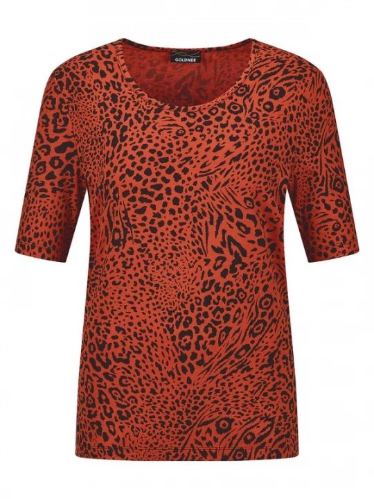 Foto van product Goldner Shirt oranje / zwart gemêleerd
