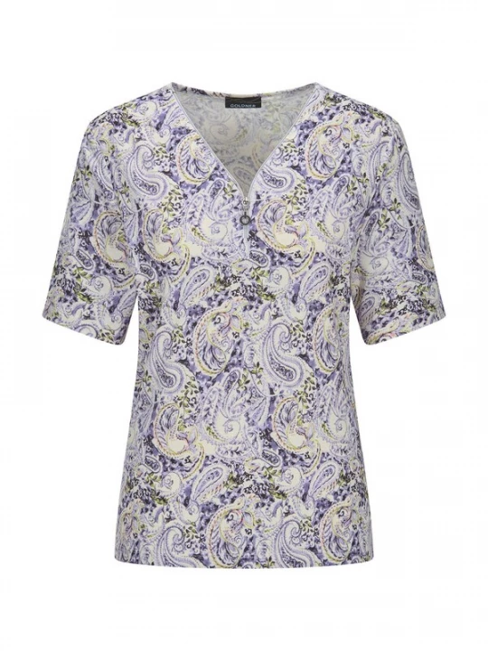 Foto van product Goldner Shirt pastelgroen / donkergroen / lila / sering