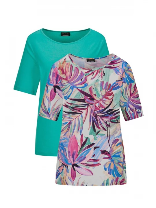 Foto van product Goldner Shirt turquoise / gemengde kleuren