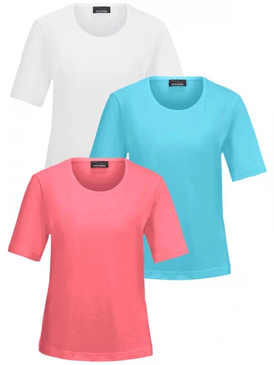 Foto van product Goldner Shirt turquoise / koraal / wit