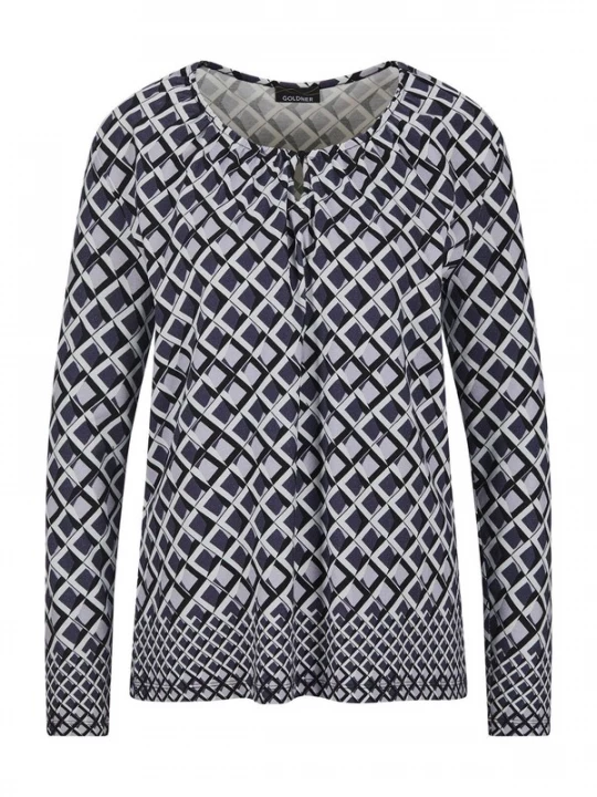 Foto van product Goldner Blouse donkerblauw / lichtgrijs / lila