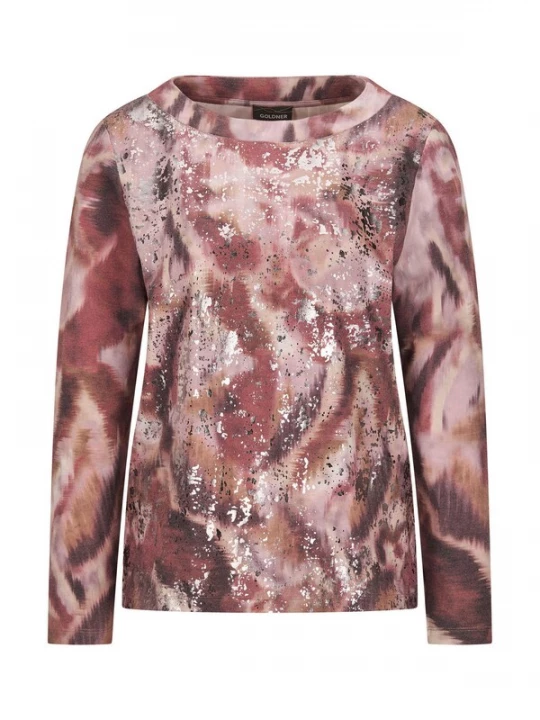 Foto van product Goldner Sweatshirt roestbruin / donkerlila / oudroze