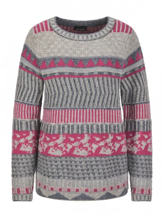 Foto van product Goldner Trui blauw gemêleerd / grijs / magenta