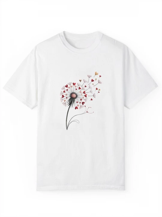 Foto van product GORHEY Shirt 'Women's Summer Short-Sleeve Shirt with Dandelion Print Tees' wit