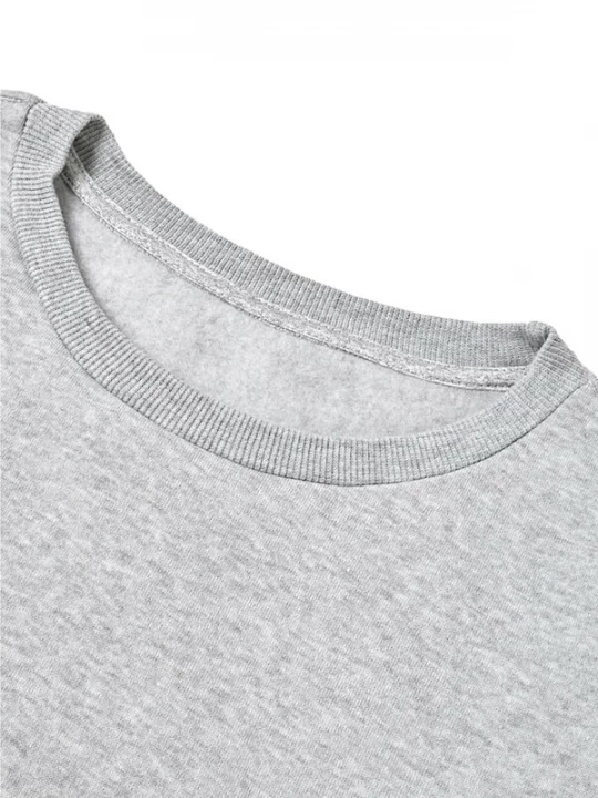 Foto van product GORHEY Trui 'Women' Crew Neck Oversized Sweatshirt with Slogan Print' grijs