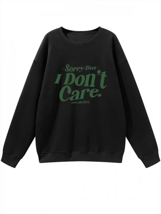 Foto van product GORHEY Trui 'Women's Crew Neck Oversized Sweatshirt with Slogan Print' zwart