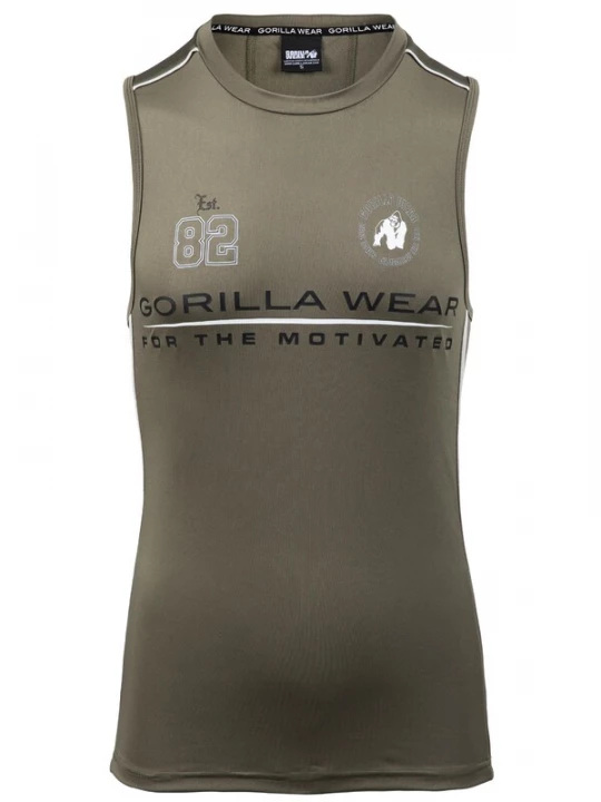 Foto van product Gorilla Wear Functioneel shirt 'Broxton' olijfgroen / zwart / wit