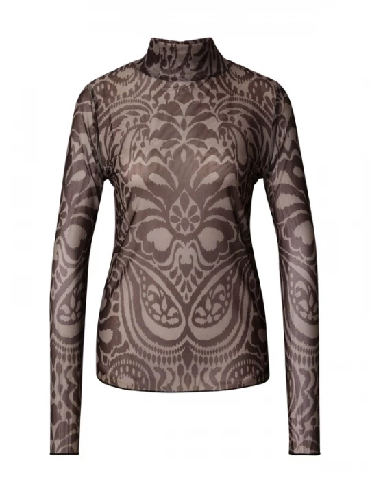 Foto van product Grace Shirt donkerbruin / taupe