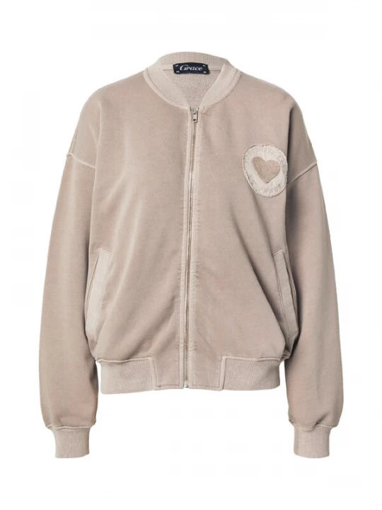 Foto van product Grace Sweatvest greige / lichtgrijs