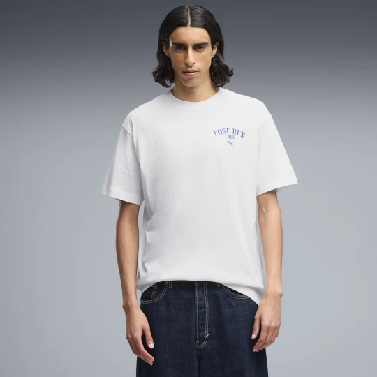 Foto van product Graphic PUMA Cafe relaxt T-shirt voor Heren, Wit