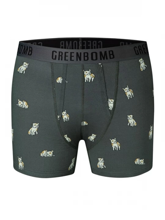 Foto van product GREENBOMB Boxershorts 'Frenchi' donkergroen / zwart