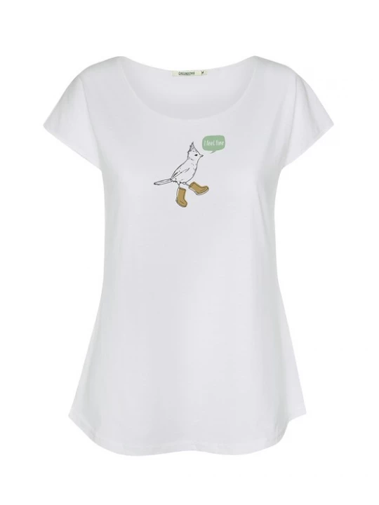 Foto van product GREENBOMB Shirt 'Animal Bird Fine' citroen / mintgroen / wit