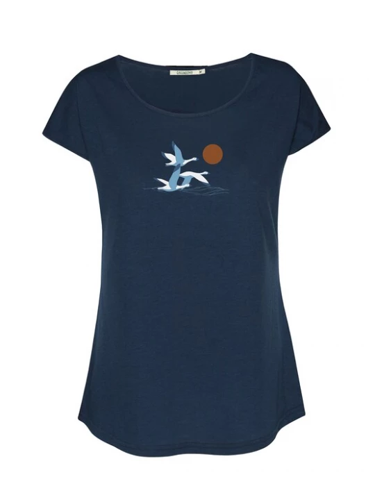 Foto van product GREENBOMB Shirt 'Animal Goose Family' blauw / lichtblauw / wit
