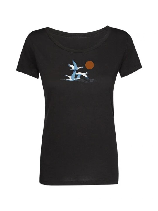 Foto van product GREENBOMB Shirt 'Animal Goose Family' blauw / zwart