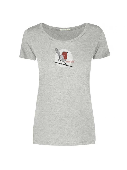 Foto van product GREENBOMB Shirt 'Animal Koernerfreund' grijs gemêleerd / wit