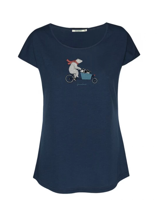 Foto van product GREENBOMB Shirt 'Bike Cargo Family' blauw / lichtblauw / grijs